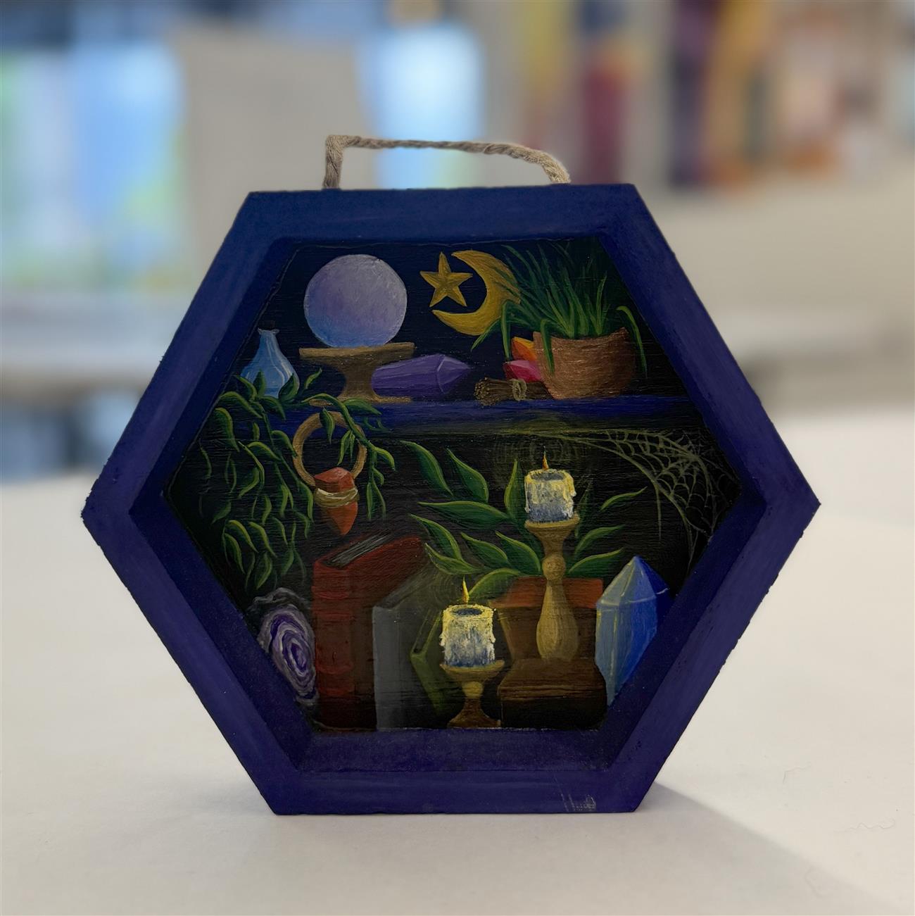 Wooden Hexagon 6" x 5" Shadow Box