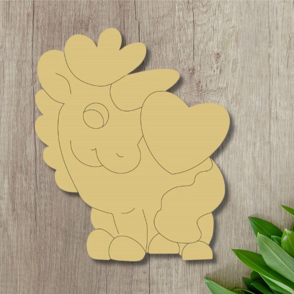 12" MDF Wooden Cutout - Unicorn