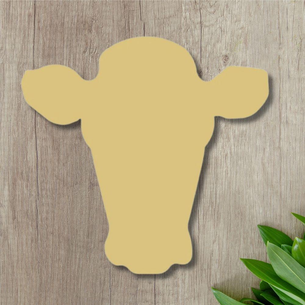 12" MDF Wooden Cutout - Cow Face