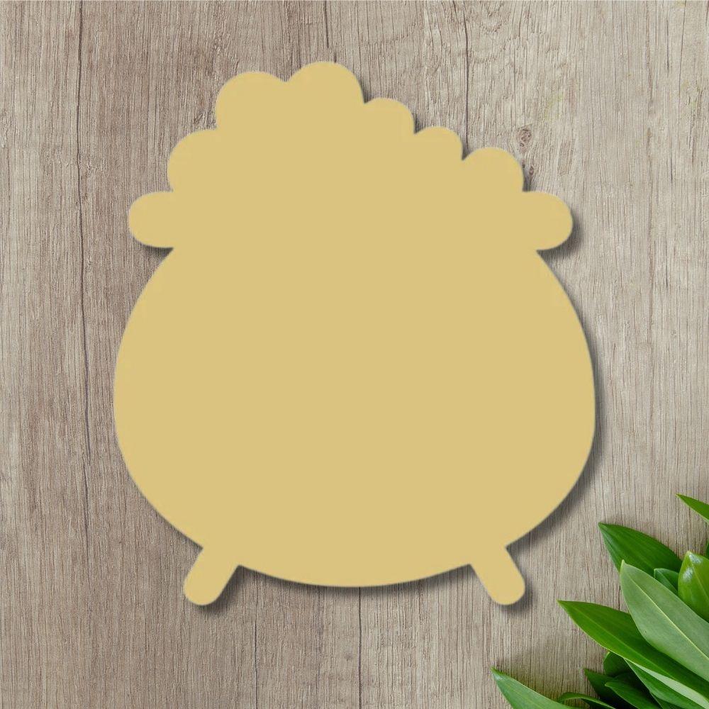 12" MDF Wooden Cutout - Cauldron