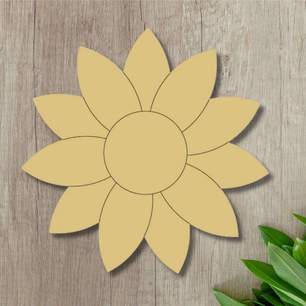 12" MDF Wooden Cutout - Sunflower