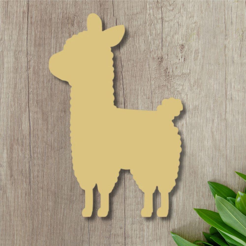 12" MDF Wooden Cutout - Llama