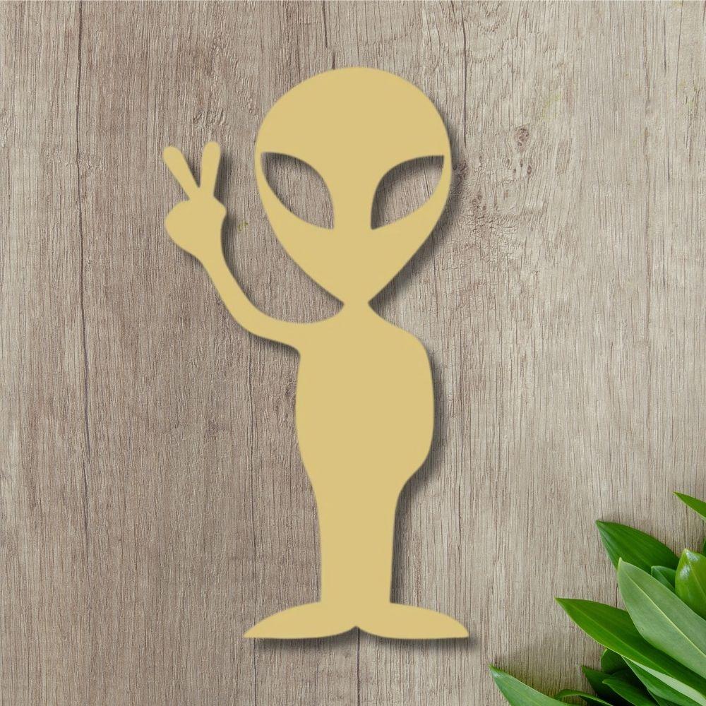 12" MDF Wooden Cutout - Alien