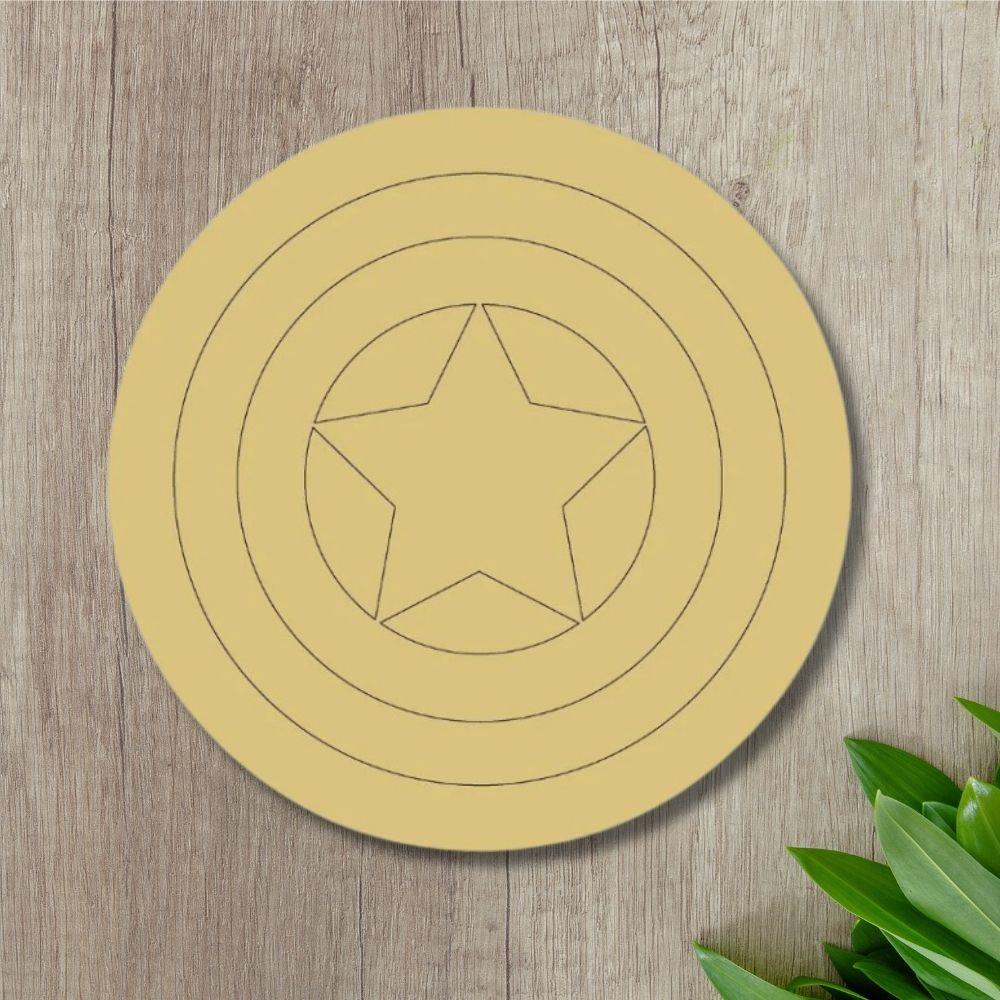12" MDF Wooden Cutout - Superhero Shield