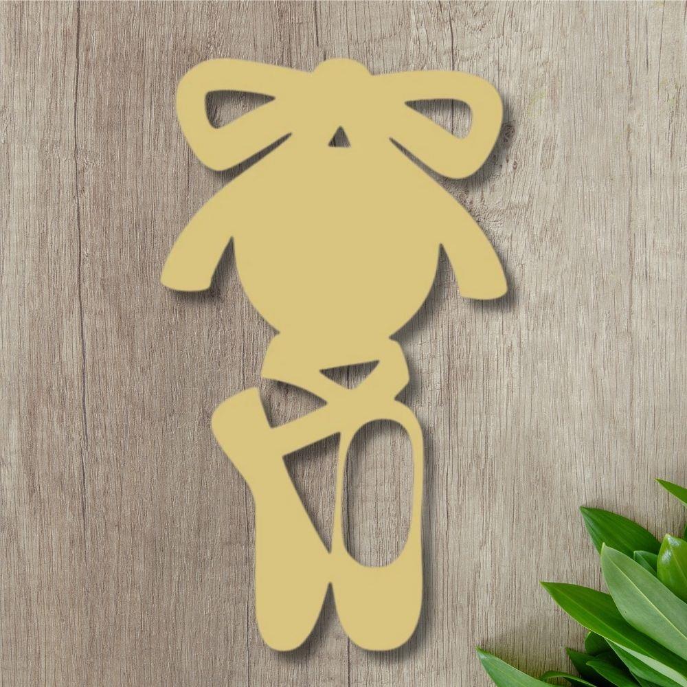 12" MDF Wooden Cutout - Ballet Shoes