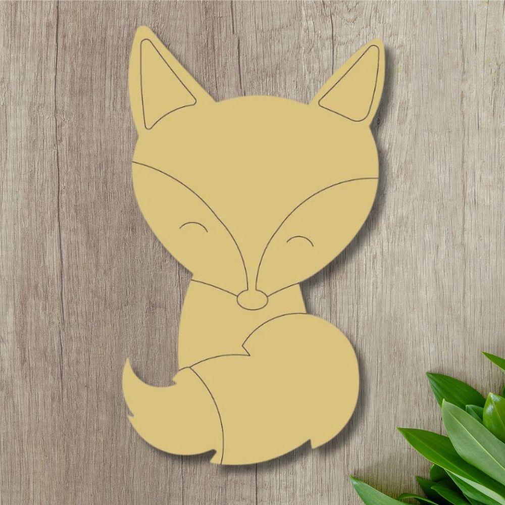 6" MDF Wooden Cutout - Fox