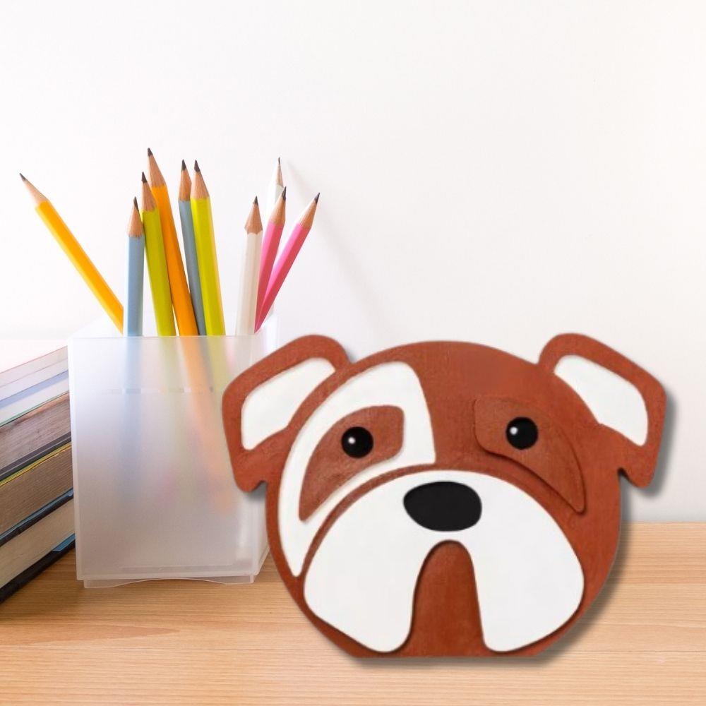 Bulldog 5" Freestanding Wood Figurine