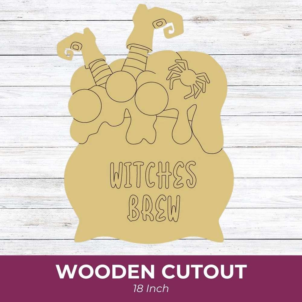 Wooden Cutout - Witches Brew Cauldron