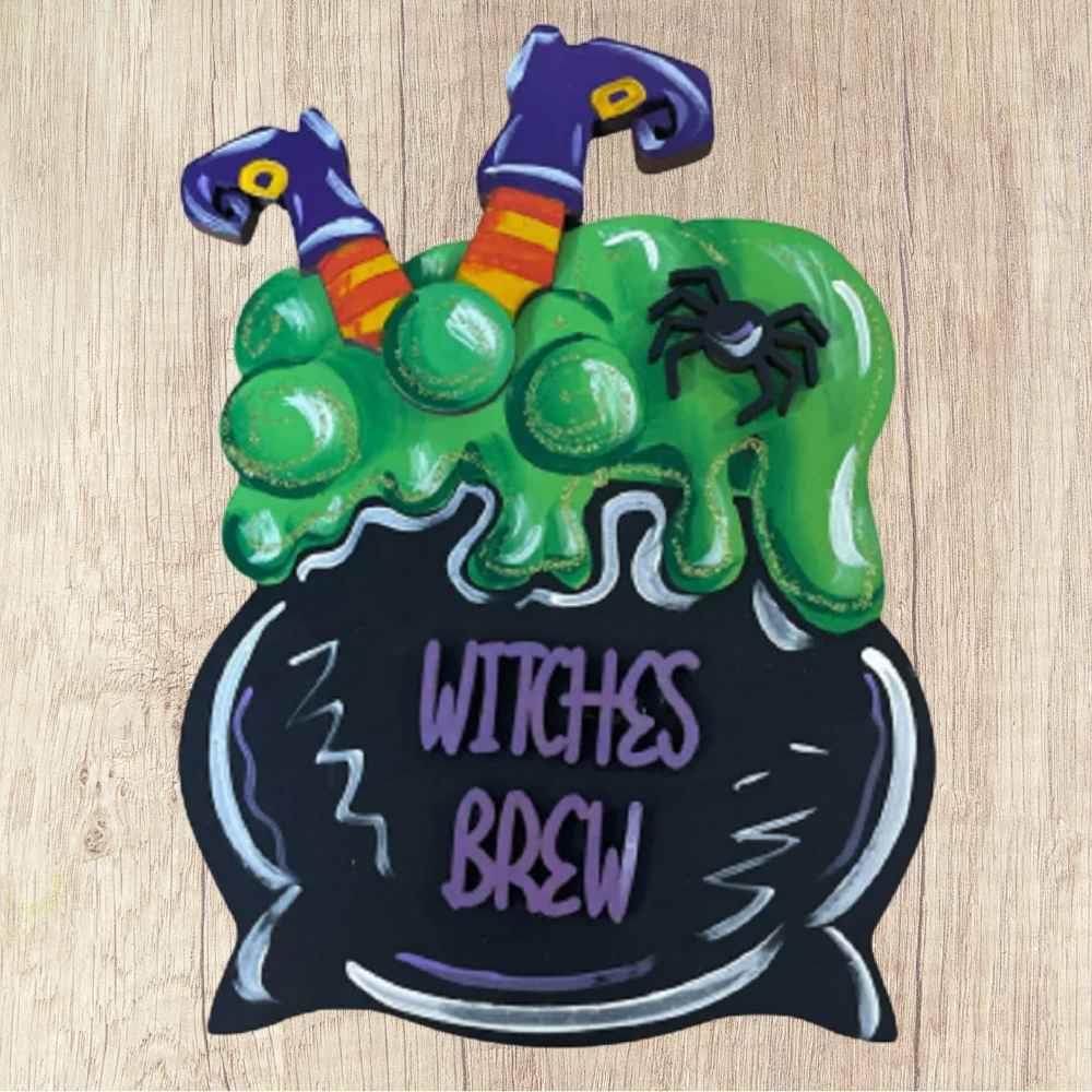 Wooden Cutout - Witches Brew Cauldron