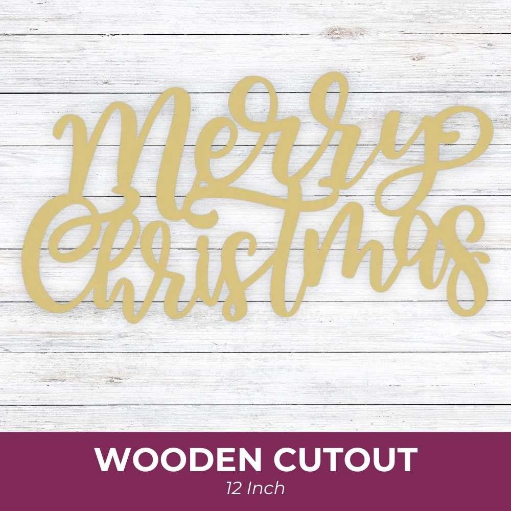 Wooden Cutout - Merry Christmas
