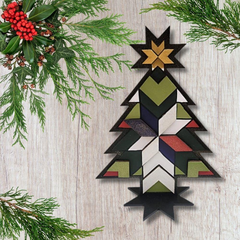 3D Wood Tree Stand Barn Quilt Style