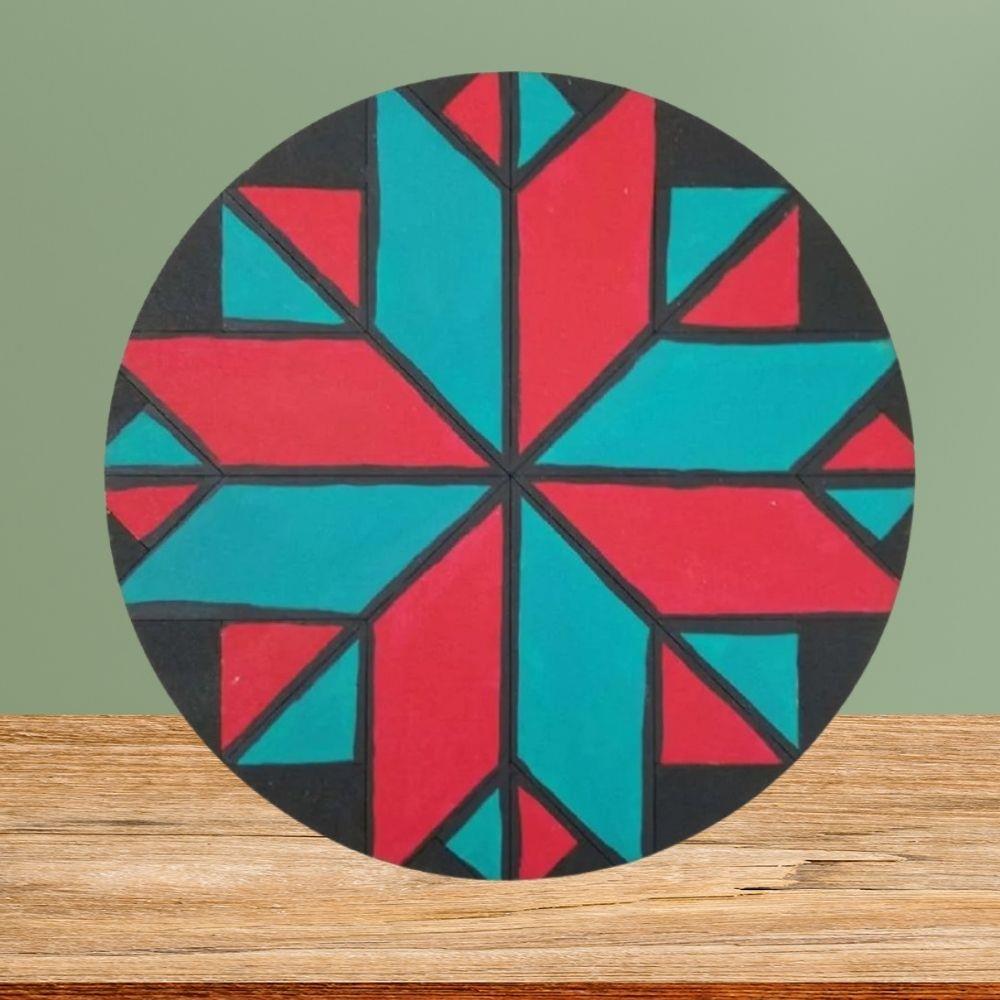 10" Wood Circle Barn Quilt Style