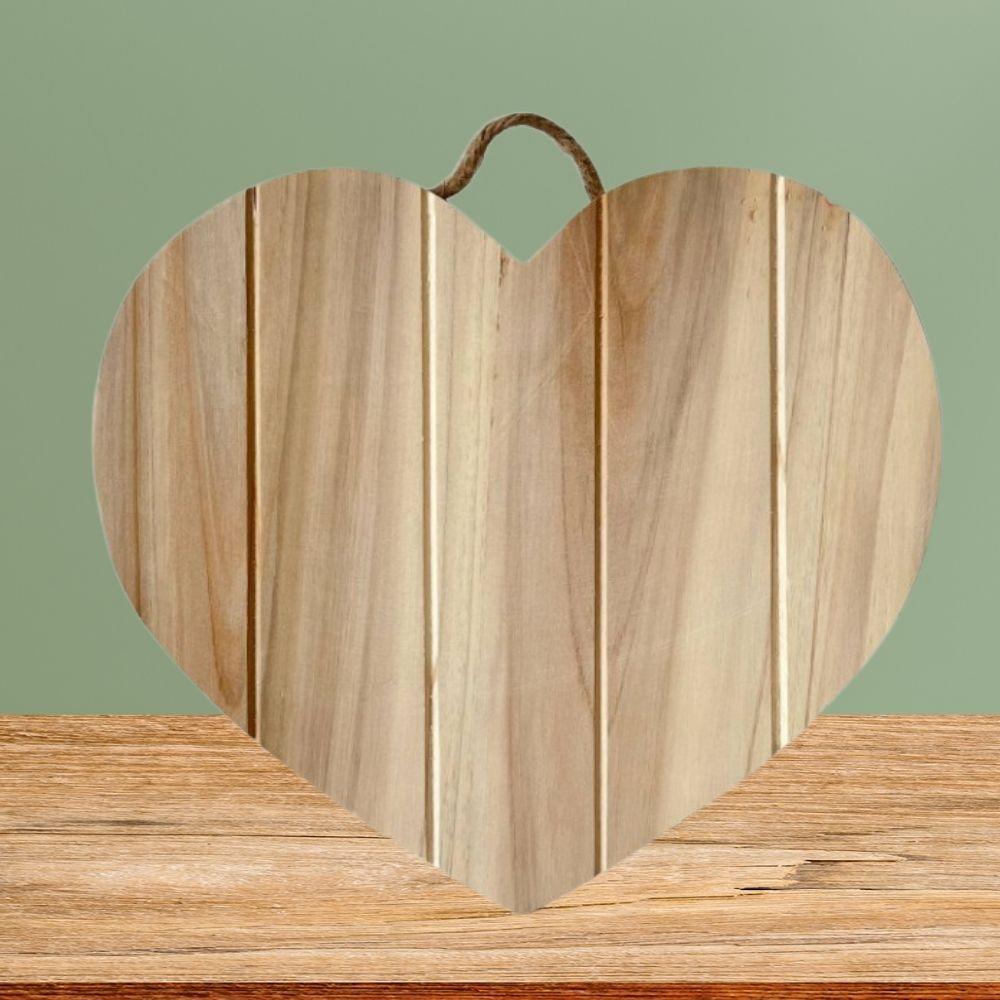 11" Heart-Shaped Wood Sign