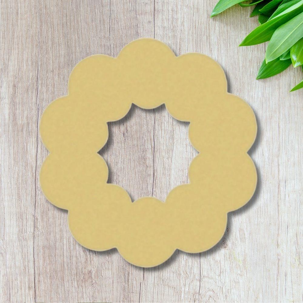 6" MDF Wooden Cutout - Wreath