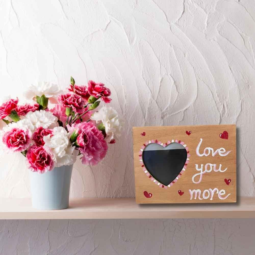 8.5" x 6.5" Wood Frame with Heart Opening