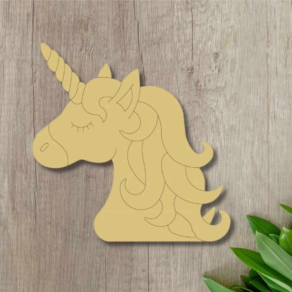 6" MDF Wooden Cutout - Unicorn