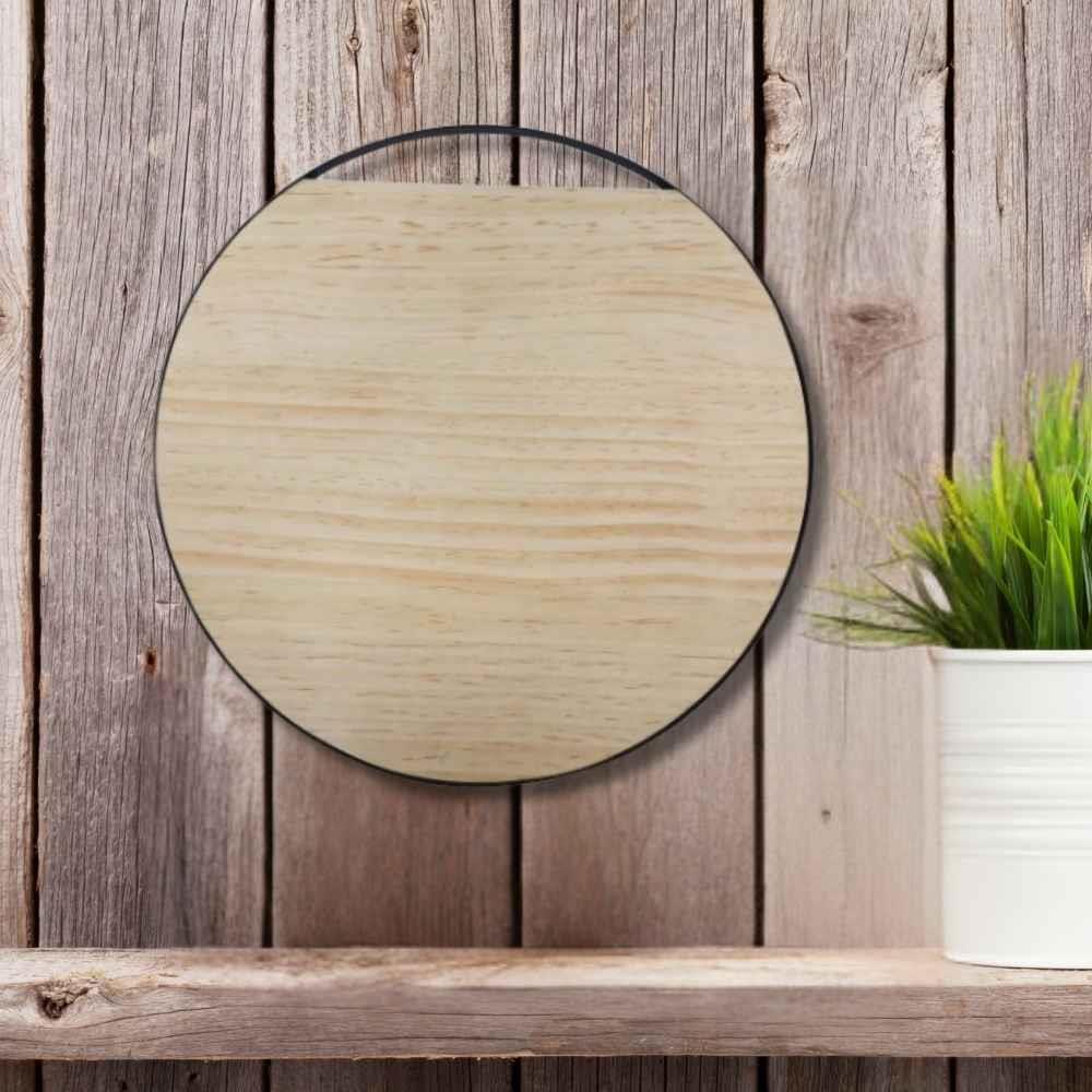 16" Round Wood Sign with Metal Frame
