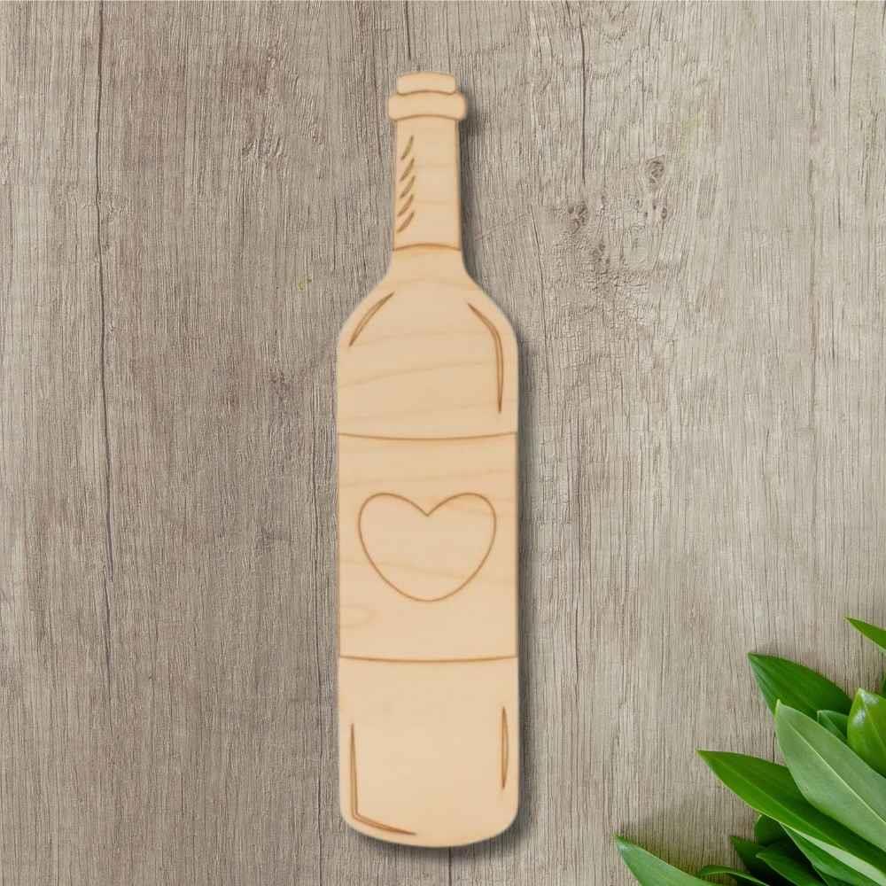 10" Wooden Wine Bottle