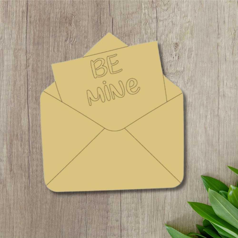 6" MDF Wooden Cutout - Be Mine Envelope