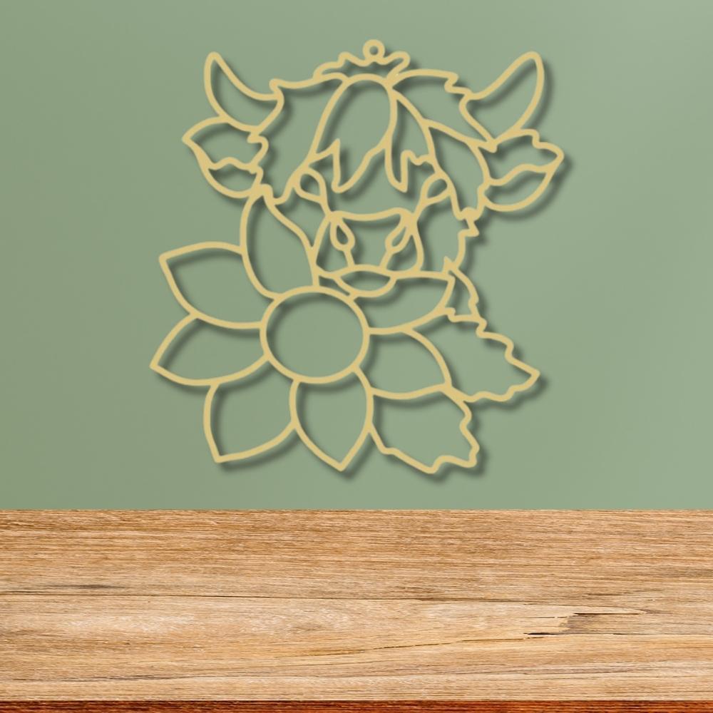 Stained Glass Suncatcher - Cow & Flower