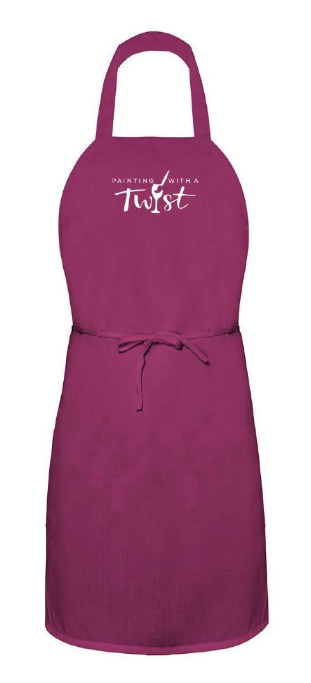 Painting with a Twist logo'd Apron (maroon)